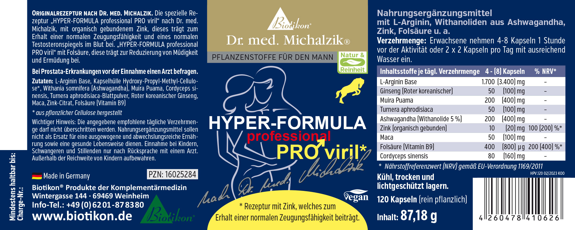 Hyper Formula PRO viril nach Dr. med. Michalzik, 2er-Set