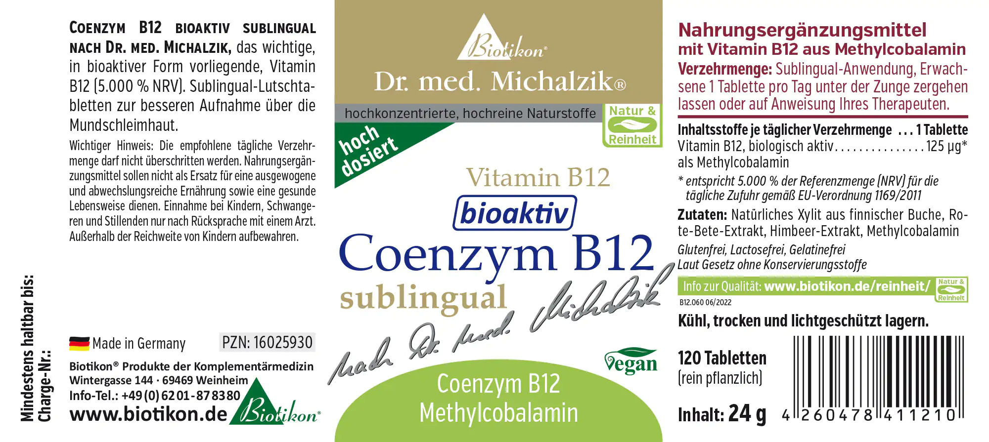 Coenzym B12 bioaktiv, sublingual