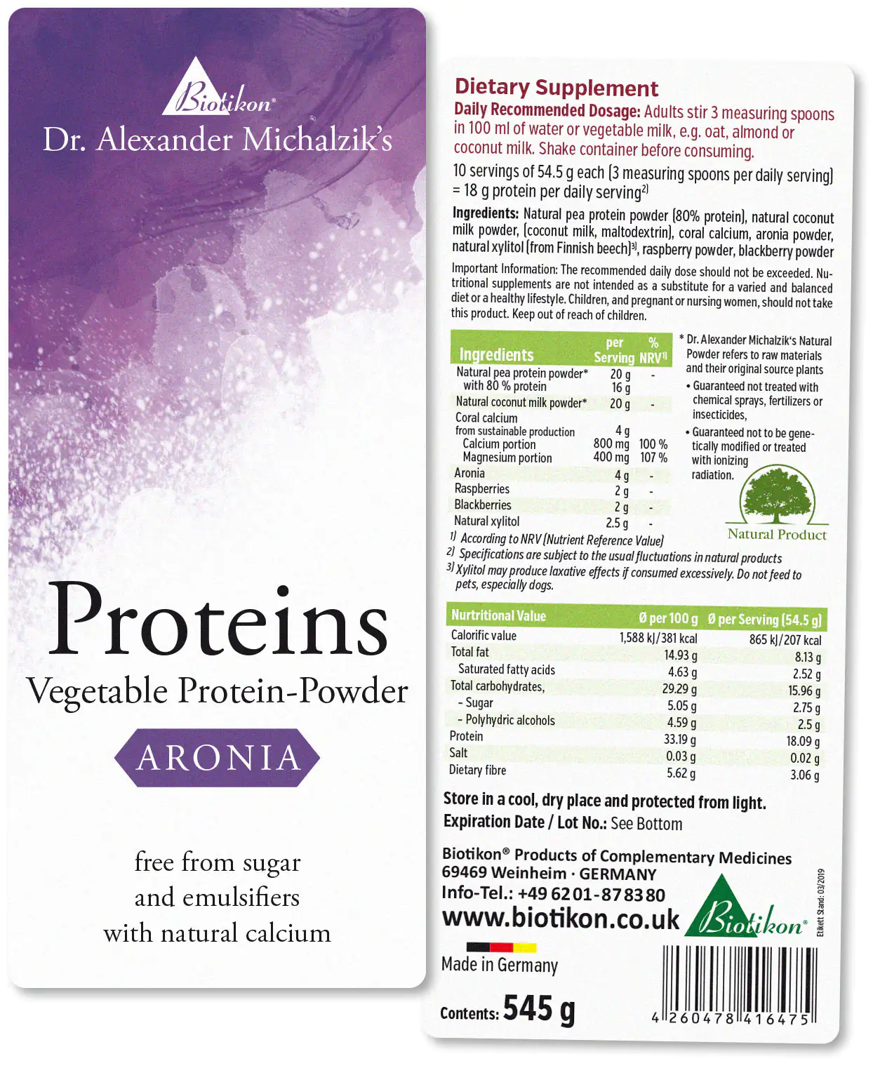 Proteine - 3er-Pack, 2x Aronia + Kokos