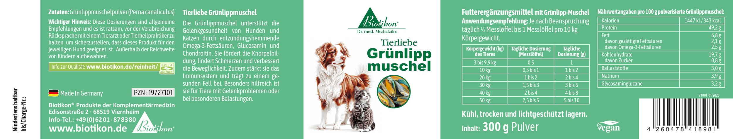 Tierliebe Grünlippmuschel